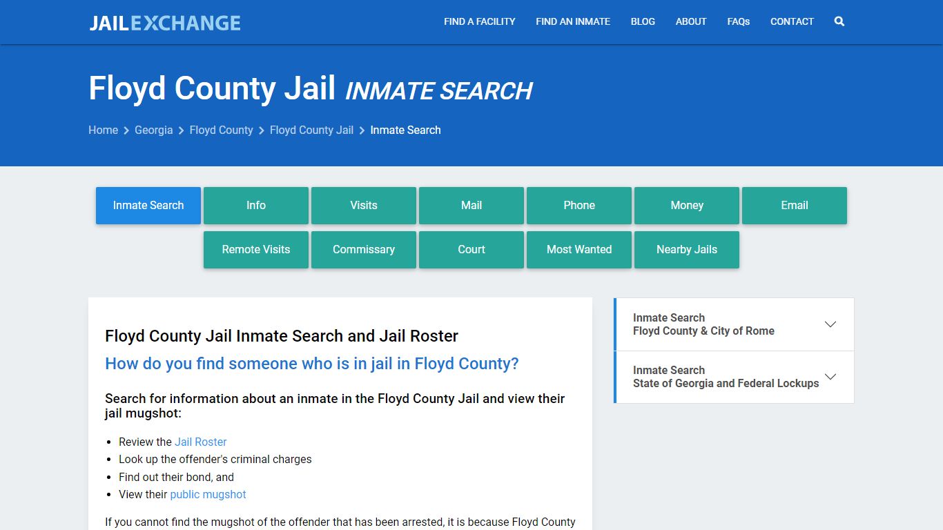 Inmate Search: Roster & Mugshots - Floyd County Jail, GA